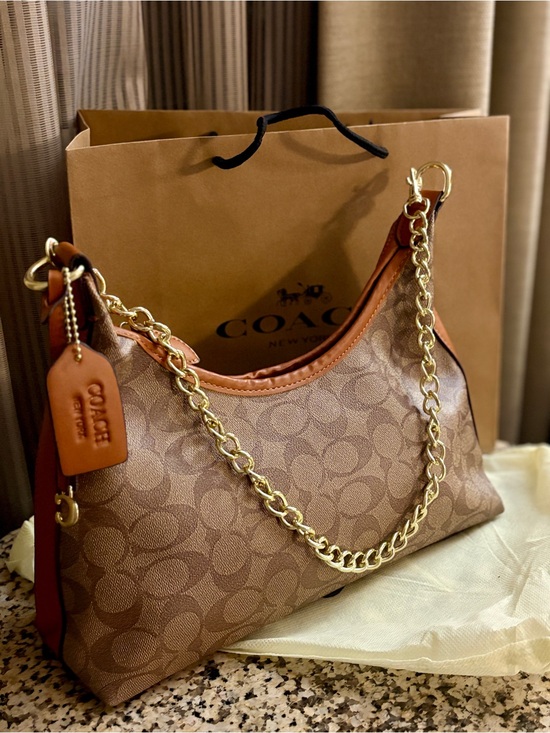 Coach Handbags - Coach Brown Signature Chain-Handle Shoulder Bag